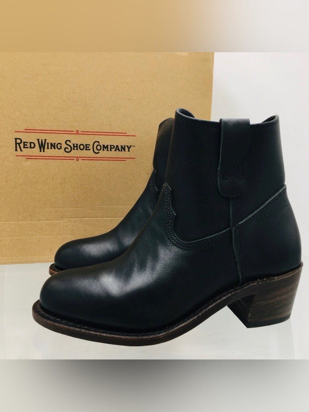 Red Wing Heritage Inez Black Boundary Leather Ankle Boots Women’s 6.5